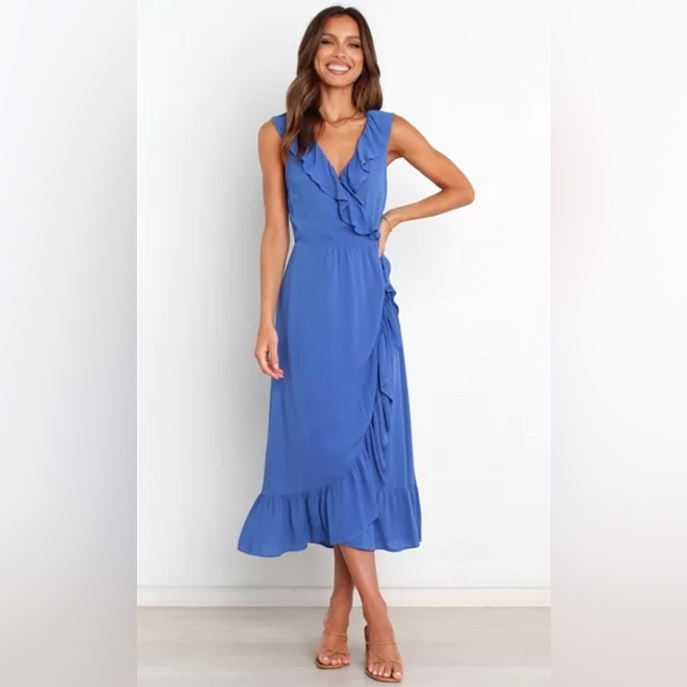 Midi length wrap dress